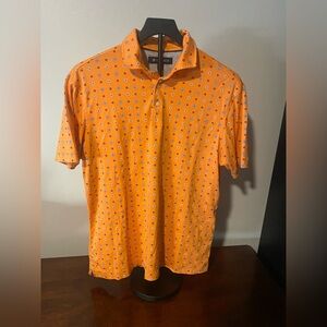 Daniel Cremieux Orange Printed Polo Shirt Men’s L